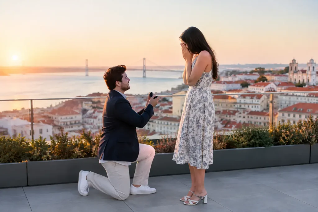 Lisbon Rooftop Proposal Photos That Feel Real